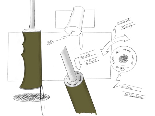 Procreate sketch of the scroll wheel